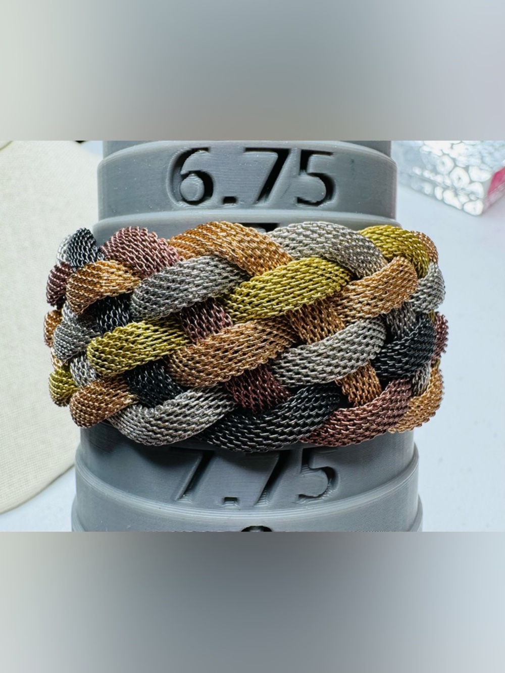 Mesh Metal Braided Multi-Tone Bracelet